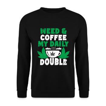 Weed, Café, Cannabis, Stoner, Caféine, Ganja - Sweat-shirt Unisexe - noir - Devant - Alina (178cm) & Michal (187cm)