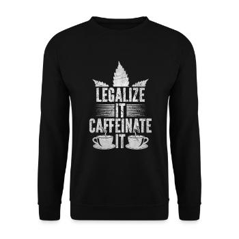 Weed Coffee Cannabis Stoner Koffein Ganja - Unisex Pullover - Schwarz - Vorne - Alina (178cm) & Michal (187cm)