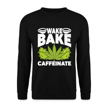Weed Coffee Cannabis Stoner Koffein Ganja - Unisex Pullover - Schwarz - Vorne - Alina (178cm) & Michal (187cm)