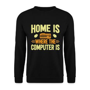 PC Video Gamer Computer Nerd Gaming WASD - Unisex Sweatshirt - black - Front - Alina (178cm) & Michal (187cm)