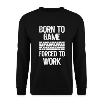 PC Video Gamer Computer Nerd Gaming WASD - Unisex Sweatshirt - black - Front - Alina (178cm) & Michal (187cm)