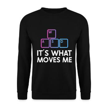 PC Video Gamer Computer Nerd Gaming WASD - Unisex Sweatshirt - black - Front - Alina (178cm) & Michal (187cm)
