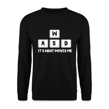 PC Video Gamer Computer Nerd Gaming WASD - Unisex Sweatshirt - black - Front - Alina (178cm) & Michal (187cm)