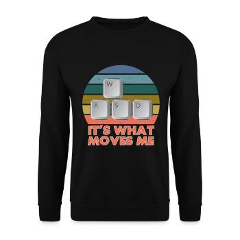 PC Video Gamer Computer Nerd Gaming WASD - Unisex Sweatshirt - black - Front - Alina (178cm) & Michal (187cm)