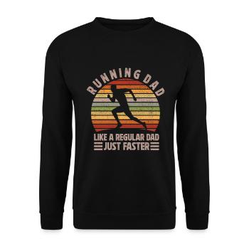 Papa coureur de marathon Entraîneur Marathonien - Sweat-shirt Unisexe - noir - Devant - Alina (178cm) & Michal (187cm)