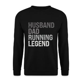 Running Dad Marathon Runner Coach Marathoner - Unisex Sweatshirt - black - Front - Alina (178cm) & Michal (187cm)