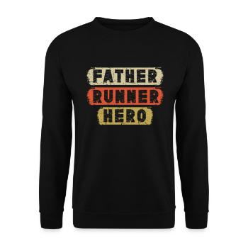 Papa coureur de marathon Entraîneur Marathonien - Sweat-shirt Unisexe - noir - Devant - Alina (178cm) & Michal (187cm)