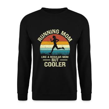 Running Mom Marathon Runner Jogging - Sweat-shirt Unisexe - noir - Devant - Alina (178cm) & Michal (187cm)