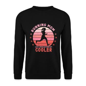 Running Mom Marathon Runner Jogging - Sweat-shirt Unisexe - noir - Devant - Alina (178cm) & Michal (187cm)