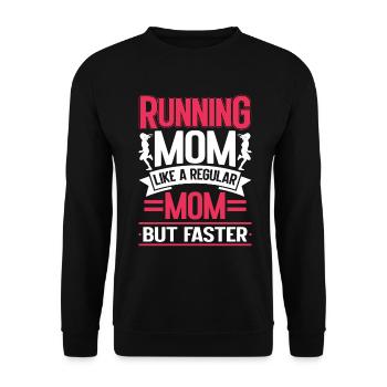 Running Mom Marathon Runner Jogging - Sweat-shirt Unisexe - noir - Devant - Alina (178cm) & Michal (187cm)