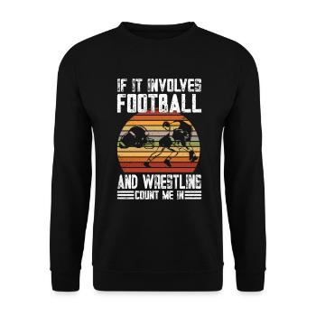 Funny Football And Wrestling Wrestler - Unisex Sweatshirt - black - Front - Alina (178cm) & Michal (187cm)