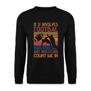 Funny Football And Wrestling Wrestlers - Unisex Sweatshirt - black - Front - Alina (178cm) & Michal (187cm)