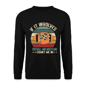 Funny Football And Wrestling Wrestler - Unisex Sweatshirt - black - Front - Alina (178cm) & Michal (187cm)