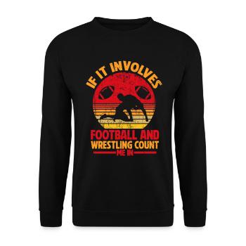 Drôle De Football Et De Lutte Lutteur - Sweat-shirt Unisexe - noir - Devant - Alina (178cm) & Michal (187cm)