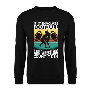 Funny Football And Wrestling Wrestler - Unisex Sweatshirt - black - Front - Alina (178cm) & Michal (187cm)