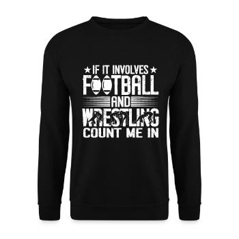 Drôle De Football Et De Lutte Lutteur - Sweat-shirt Unisexe - noir - Devant - Alina (178cm) & Michal (187cm)