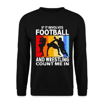 Funny Football And Wrestling Wrestler - Unisex Sweatshirt - black - Front - Alina (178cm) & Michal (187cm)