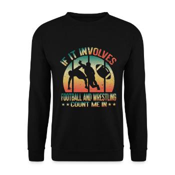 Funny Football And Wrestling Wrestler - Unisex Sweatshirt - black - Front - Alina (178cm) & Michal (187cm)