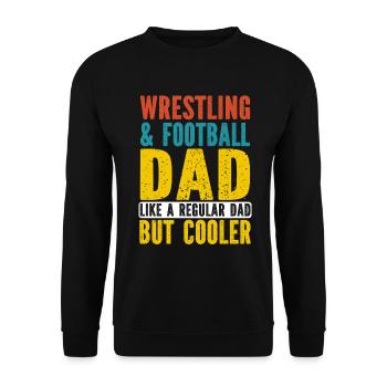 J’ai deux titres : Wrestling Dad et Football Dad - Sweat-shirt Unisexe - noir - Devant - Alina (178cm) & Michal (187cm)