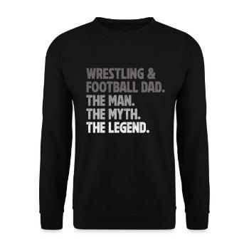 J’ai deux titres : Wrestling Dad et Football Dad - Sweat-shirt Unisexe - noir - Devant - Alina (178cm) & Michal (187cm)