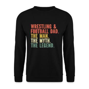 J’ai deux titres : Wrestling Dad et Football Dad - Sweat-shirt Unisexe - noir - Devant - Alina (178cm) & Michal (187cm)