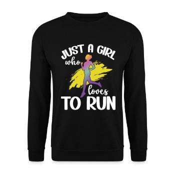 Runner Girls Running Cross Country Track Marathon - Unisex Pullover - Schwarz - Vorne - Alina (178cm) & Michal (187cm)
