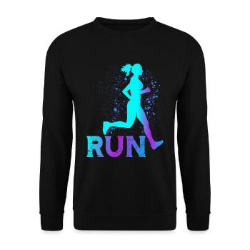 Runner Girls Running Cross Country Track Marathon - Unisex Pullover - Schwarz - Vorne - Alina (178cm) & Michal (187cm)