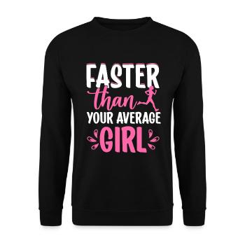 Runner Girls Running Cross Country Track Marathon - Unisex Pullover - Schwarz - Vorne - Alina (178cm) & Michal (187cm)