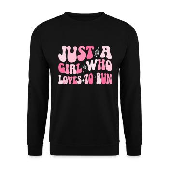 Runner Girls Running Cross Country Track Marathon - Unisex Pullover - Schwarz - Vorne - Alina (178cm) & Michal (187cm)
