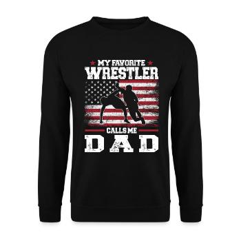 Lutte Papa Lutteur Hommes Fête des Pères - Sweat-shirt Unisexe - noir - Devant - Alina (178cm) & Michal (187cm)