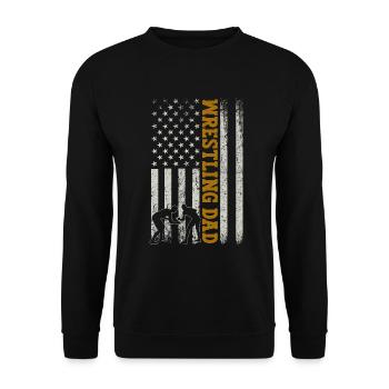 Wrestling Dad Wrestler Männer Vatertag - Unisex Pullover - Schwarz - Vorne - Alina (178cm) & Michal (187cm)