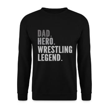 Lutte Papa Lutteur Hommes Fête des Pères - Sweat-shirt Unisexe - noir - Devant - Alina (178cm) & Michal (187cm)