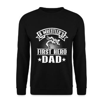 Lutte Papa Lutteur Hommes Fête des Pères - Sweat-shirt Unisexe - noir - Devant - Alina (178cm) & Michal (187cm)