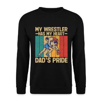 Wrestling Dad Wrestler Männer Vatertag - Unisex Pullover - Schwarz - Vorne - Alina (178cm) & Michal (187cm)