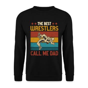 Wrestling Dad Wrestler Männer Vatertag - Unisex Pullover - Schwarz - Vorne - Alina (178cm) & Michal (187cm)