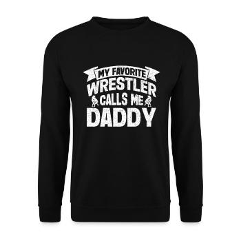 Wrestling Dad Wrestler Men Father's Day - Unisex Sweatshirt - black - Front - Alina (178cm) & Michal (187cm)