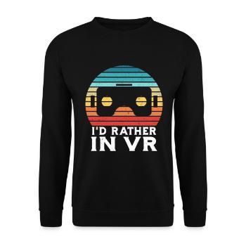 Virtual Reality VR Gamer Funnz - Unisex Pullover - Schwarz - Vorne - Alina (178cm) & Michal (187cm)