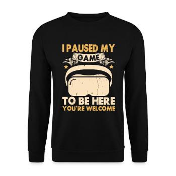 Virtual Reality VR Gamer Funnz - Unisex Pullover - Schwarz - Vorne - Alina (178cm) & Michal (187cm)