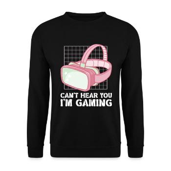 Virtual Reality VR Gamer Funnz - Unisex Pullover - Schwarz - Vorne - Alina (178cm) & Michal (187cm)