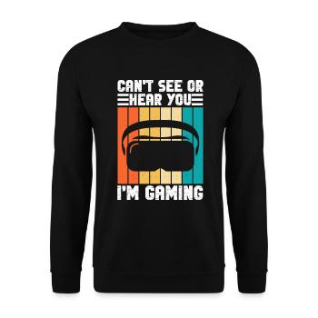 Virtual Reality VR Gamer Funnz - Unisex Pullover - Schwarz - Vorne - Alina (178cm) & Michal (187cm)