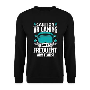 Virtual Reality VR Gamer Funnz - Unisex Pullover - Schwarz - Vorne - Alina (178cm) & Michal (187cm)