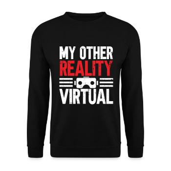Virtual Reality VR Gamer Funnz - Unisex Pullover - Schwarz - Vorne - Alina (178cm) & Michal (187cm)