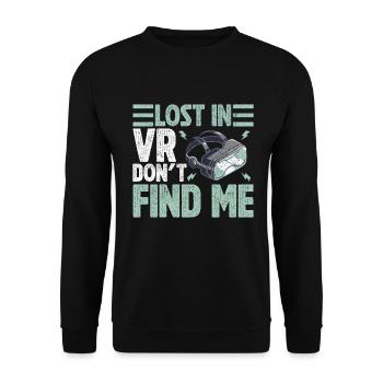 Virtual Reality VR Gamer Funnz - Unisex Pullover - Schwarz - Vorne - Alina (178cm) & Michal (187cm)