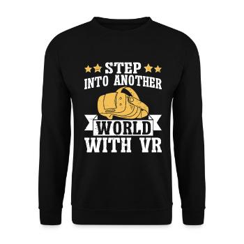 Virtual Reality VR Gamer Funnz - Unisex Pullover - Schwarz - Vorne - Alina (178cm) & Michal (187cm)