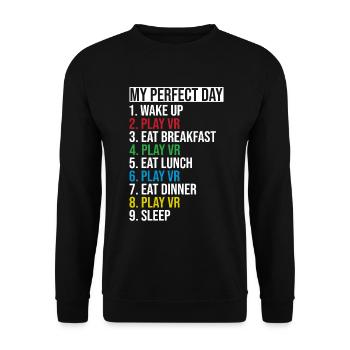 Virtual Reality VR Gamer Funnz - Unisex Pullover - Schwarz - Vorne - Alina (178cm) & Michal (187cm)