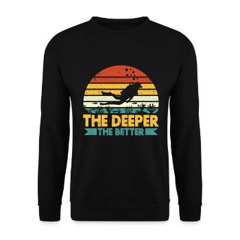 Tauchschung Taucher Ozeanliebhaber - Unisex Pullover - Schwarz - Vorne - Alina (178cm) & Michal (187cm)