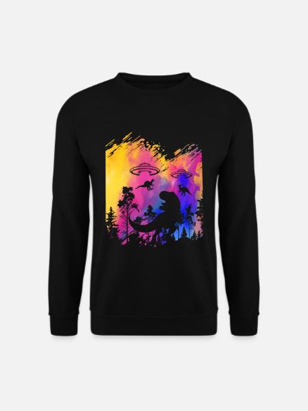 Alien Dinosaur UFO Abduction - Unisex Sweatshirt - black