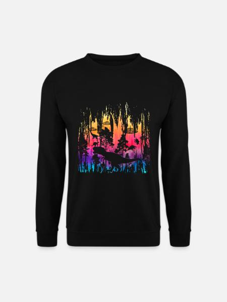 Alien Dinosaur UFO Abduction - Unisex Sweatshirt - black