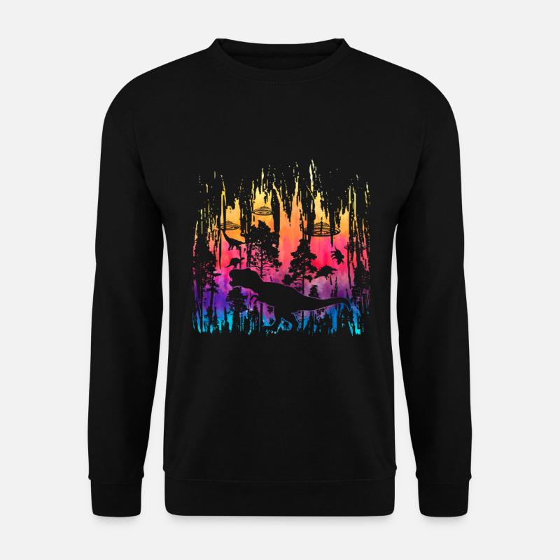 Alien Dinosaur UFO Abduction - Unisex Sweatshirt - black