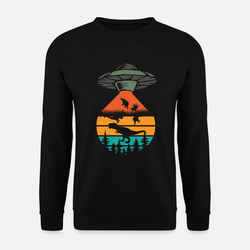 Alien Dinosaur UFO Abduction - Unisex Sweatshirt - black